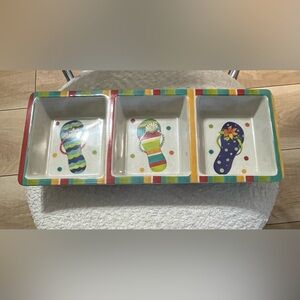 Colorful Flip Flop Trio Serving Tray/Dish